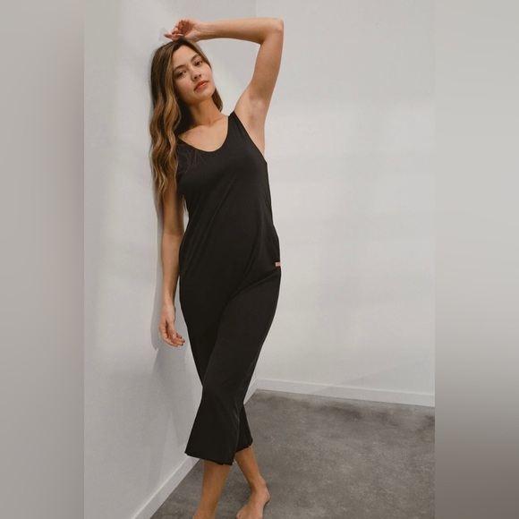 Lunya Black Cool Romper jumpsuit Sz XL NEW $168 Supima Blend